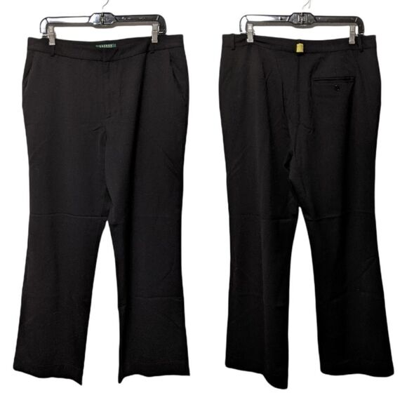 LAUREN RALPH LAUREN Wool Black Classic Trouser Slacks Pants 12 - Picture 1 of 8